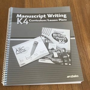 Abeka Manuscript Writing k4 curriculum/lesson plans